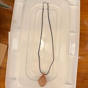 Rose Gold Wire Wrapped Pendant Necklace. # 51